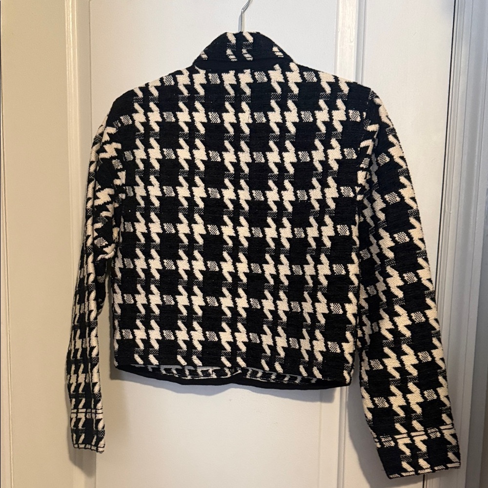 Sandro Black and White Houndstooth Jacket - Picture 3 of 4